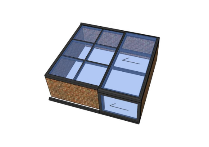 7-Shaped Sliding Skylight