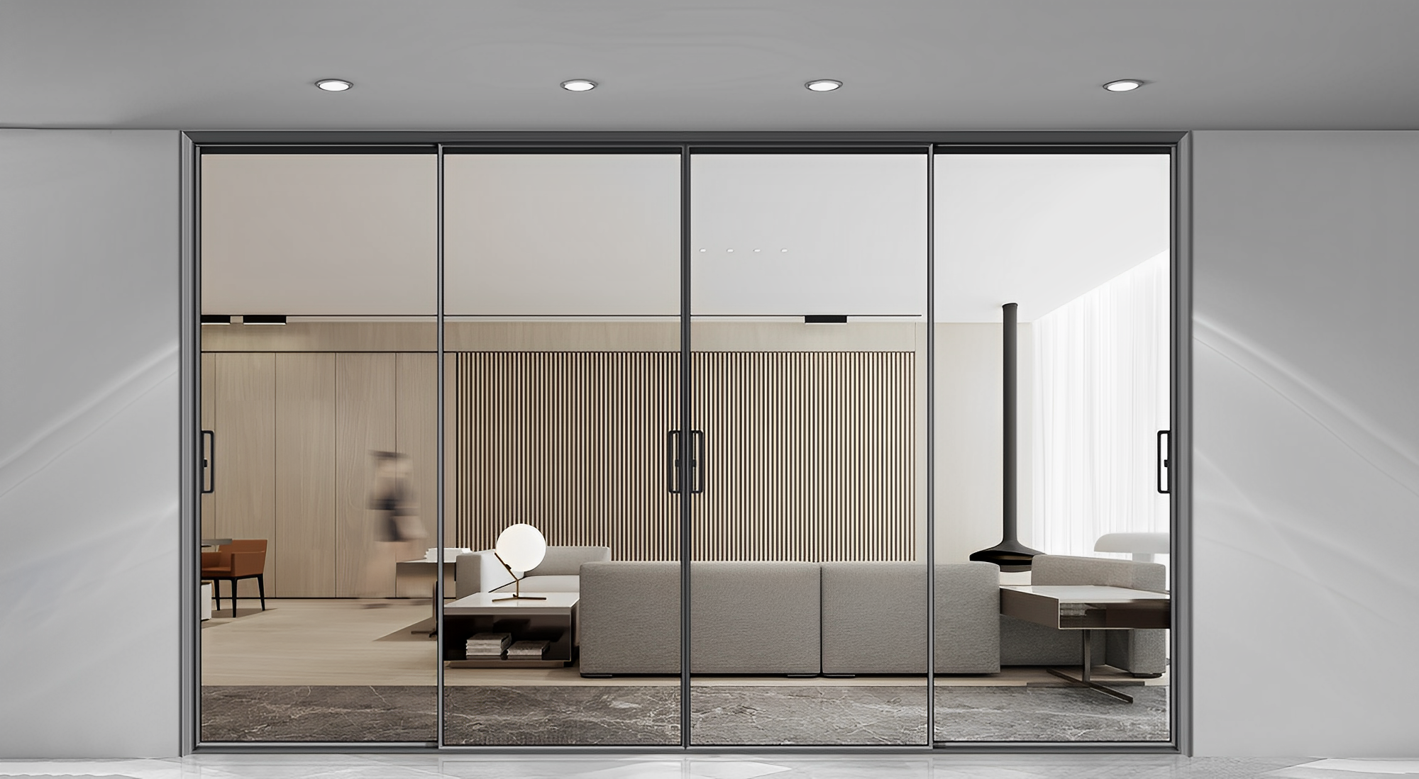 3516 series Aluminum Narrow Sliding Door