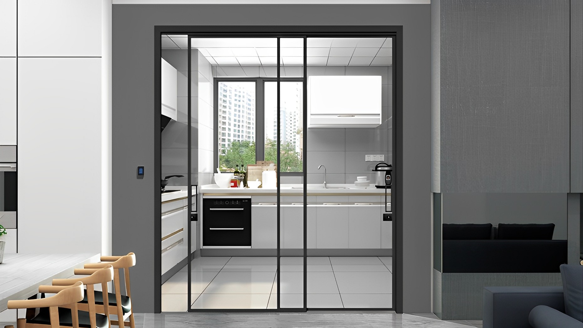 3518 series Aluminum Narrow Sliding Door